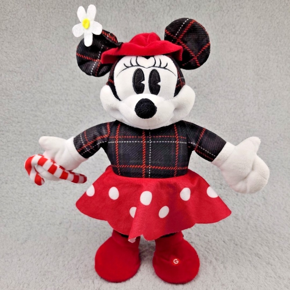 Disney Animated 13" Minnie Mouse Dancing & Singing Christmas Plush Holiday Decor